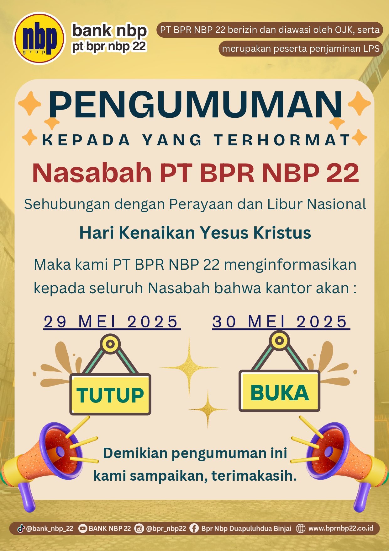 Pengumuman Operasional Kantor